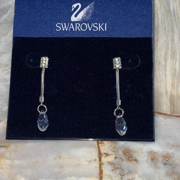 NEW Swarovski Gillian Pierced Earrings - Silver - Picture 1 of 4